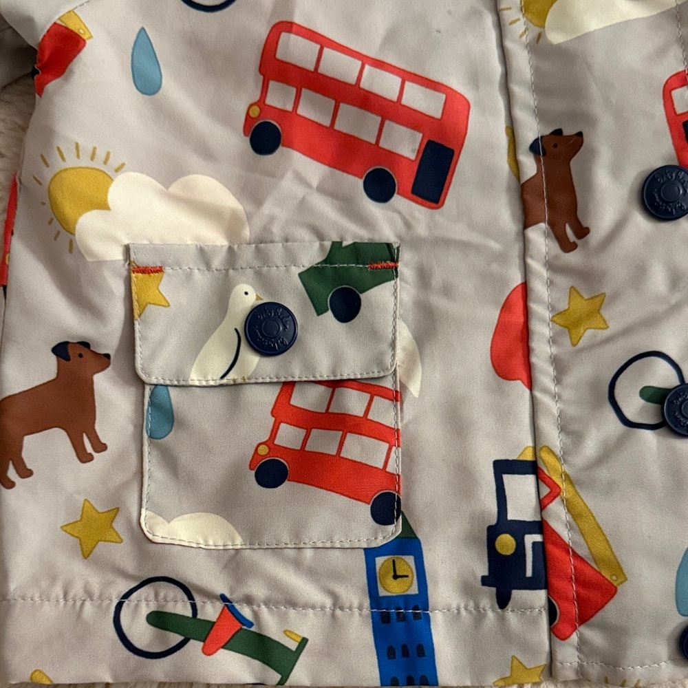 Baby Boden London Patterned Rainshell Jacket - Picture 3 of 5